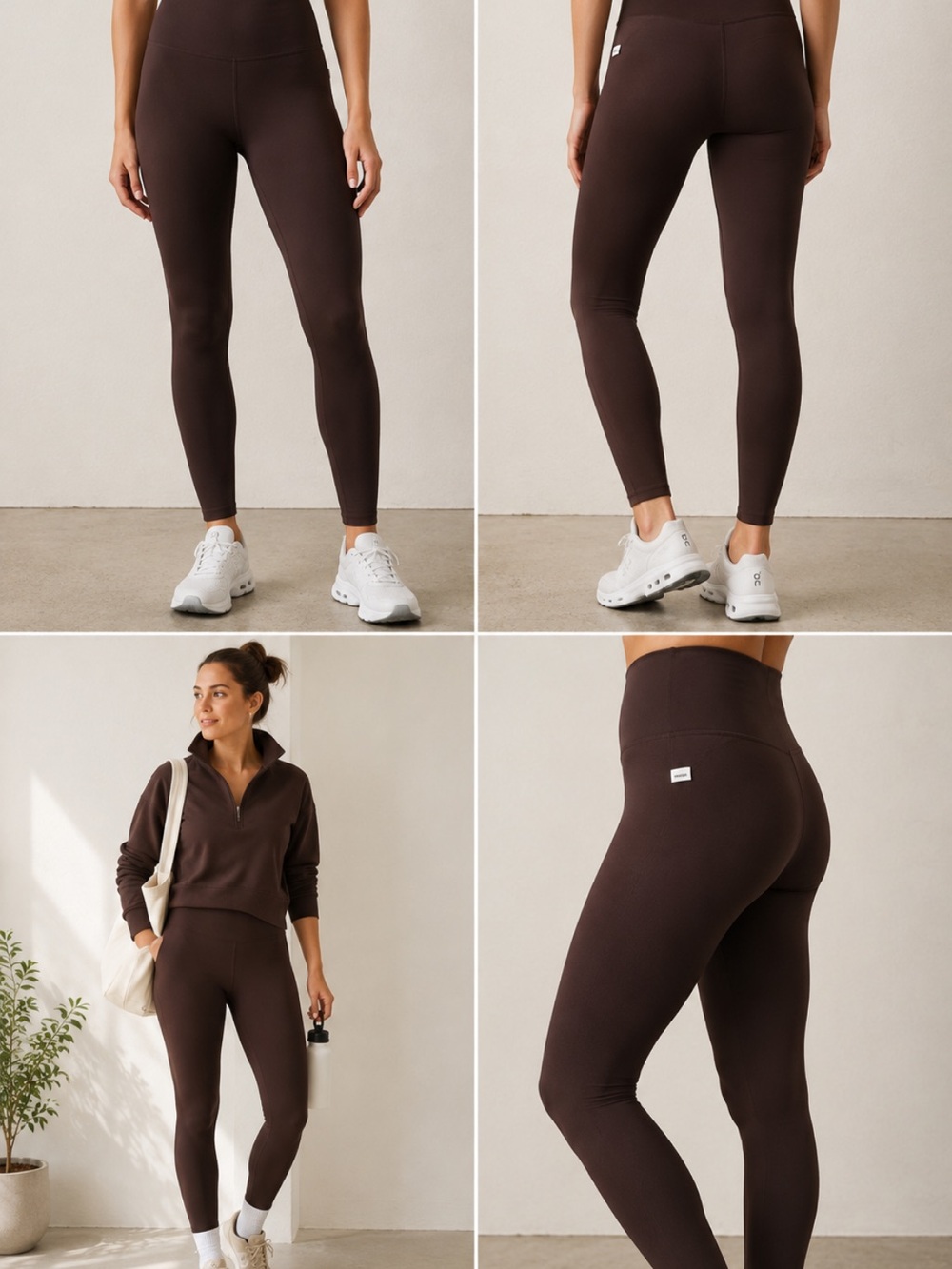 Vuori AllTheFeels Leggings Sz L VW4018 Brown High Rise Yoga Pilates Athleisure